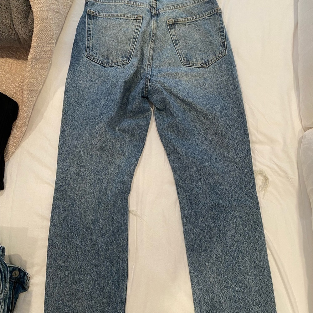 Topshop High Waisted Distressed Blue Jeans - Picture 9 of 9